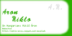 aron miklo business card